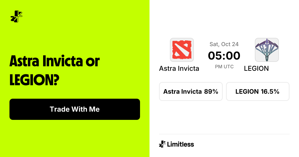 Astra Invicta vs LEGION Odds: Astra Invicta 82% to Win | PARI Universe ...