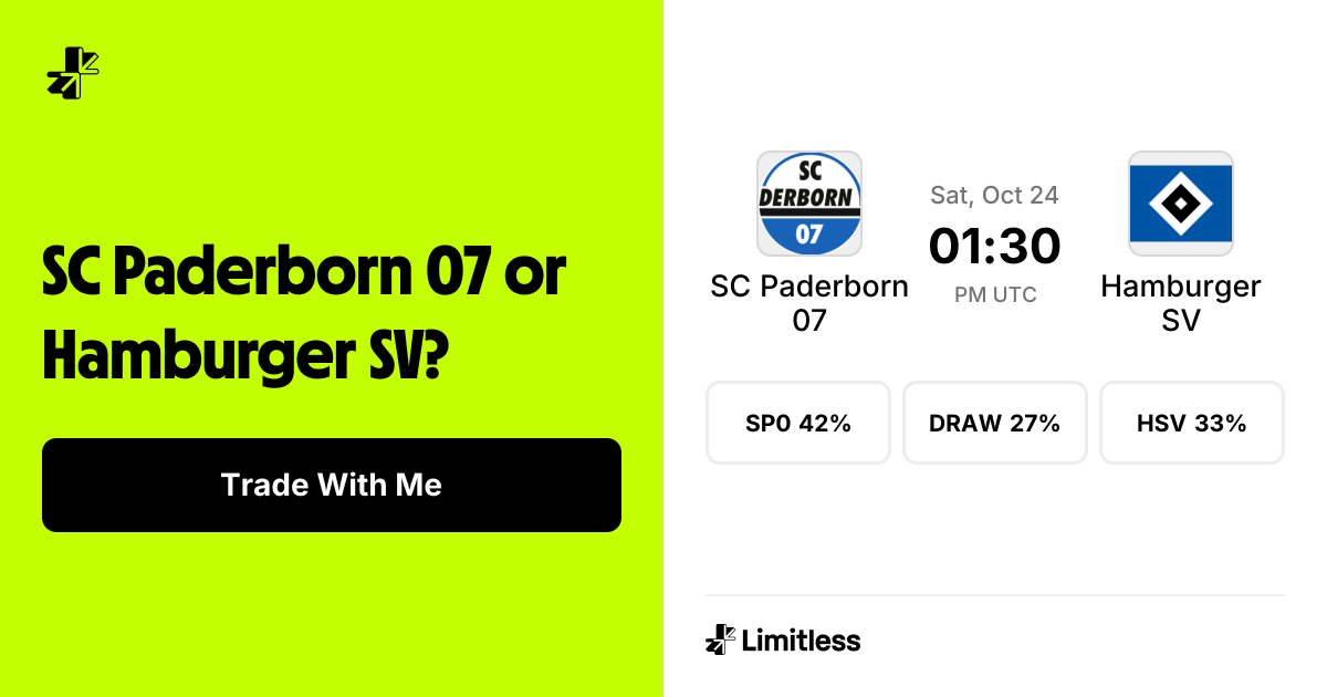 SC Paderborn 07 vs Hamburger SV Odds: SC Paderborn 07 43% to Win ...
