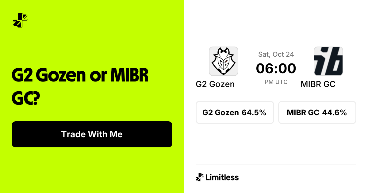 G2 Gozen vs MIBR GC Odds: G2 Gozen 56% to Win | VCT | Limitless