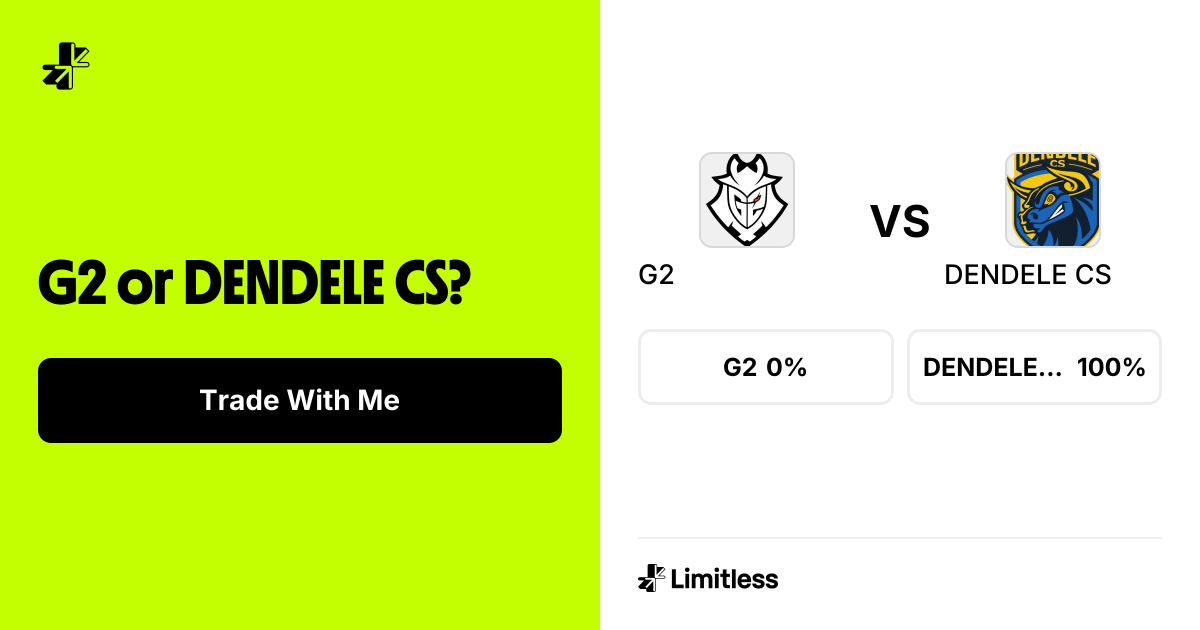 G2 vs DENDELE CS Odds: DENDELE CS 99% to Win | PGL Masters | Limitless