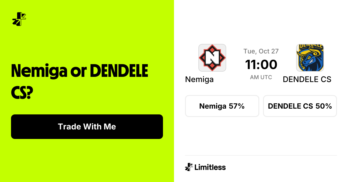 Nemiga vs DENDELE CS: Map 1 Winner Odds: Nemiga 55% | Limitless