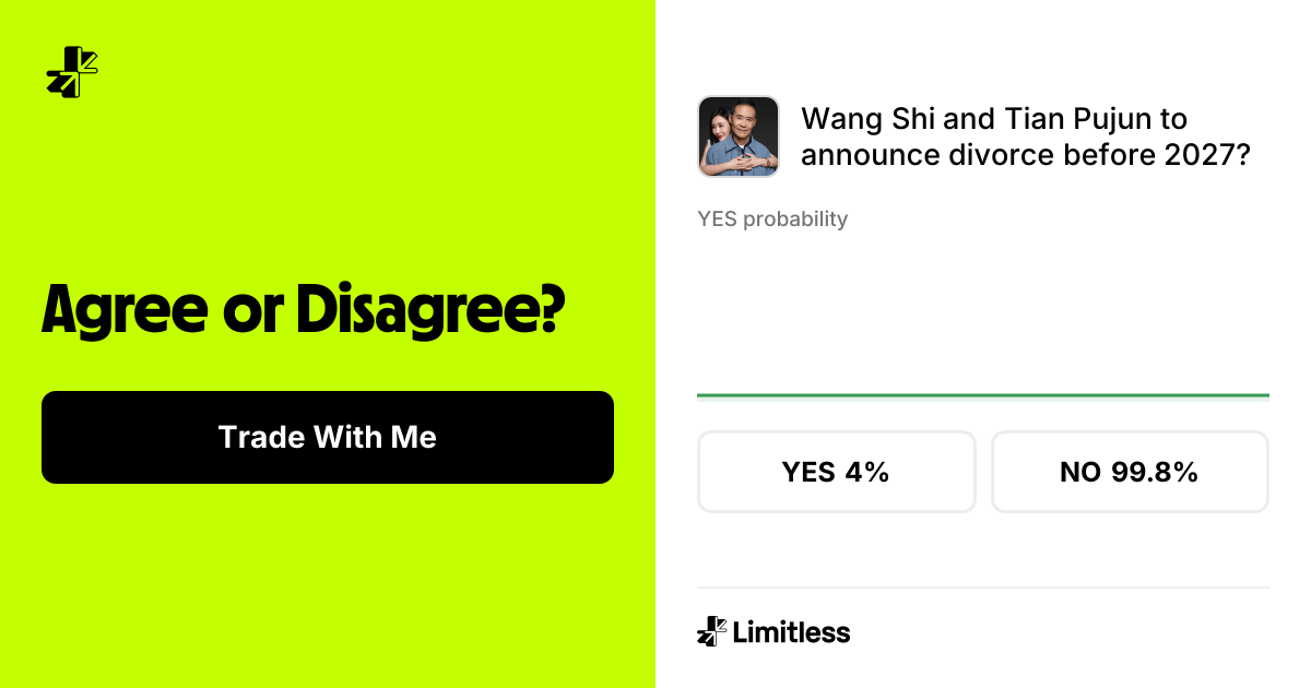 Wang Shi and Tian Pujun to announce divorce before 2027? | Limitless